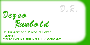 dezso rumbold business card