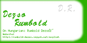 dezso rumbold business card